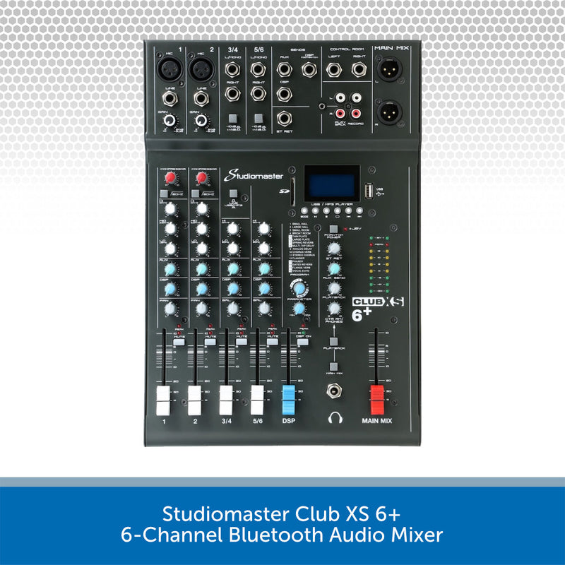 Studiomaster Club XS 6+ 6-Channel Bluetooth Audio Mixer