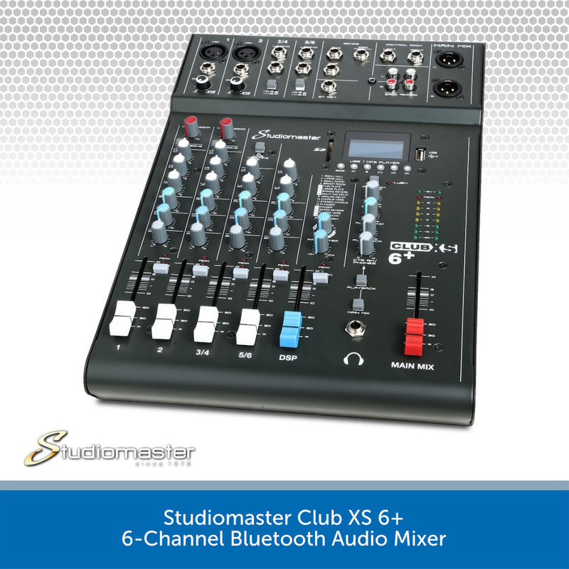 Studiomaster Club XS 6+ 6-Channel Bluetooth Audio Mixer
