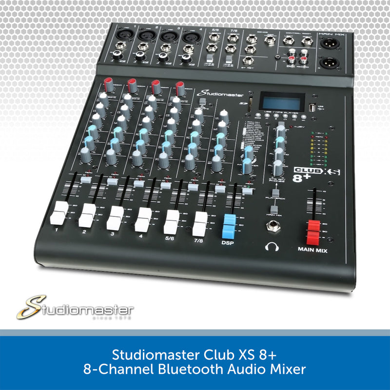 Studiomaster Club XS 8+ 8-Channel Bluetooth Audio Mixer