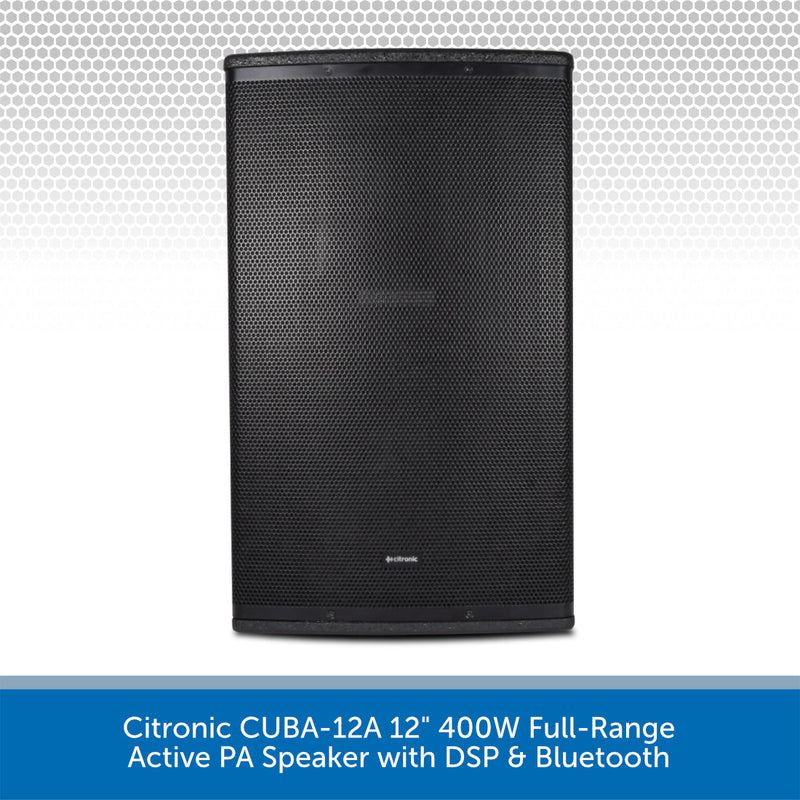 Citronic CUBA-12A 12" 400W Full-Range Active PA Speaker with DSP & Bluetooth