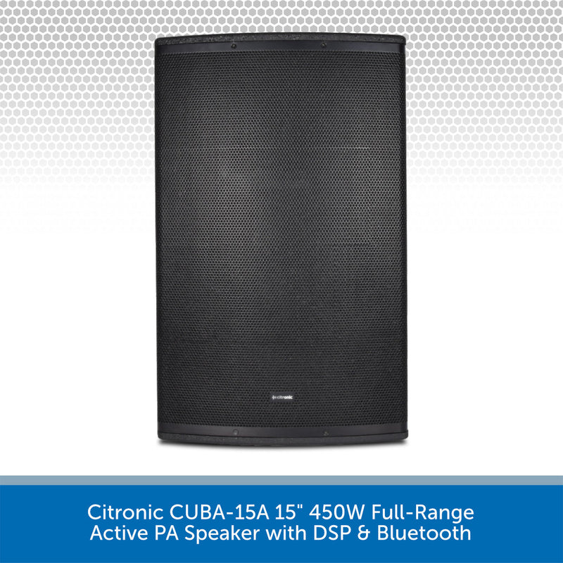 Citronic CUBA-15A 15" 450W Full-Range Active PA Speaker with DSP & Bluetooth