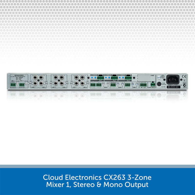 Cloud Electronics CX263 3-Zone Mixer 1, Stereo & Mono Output