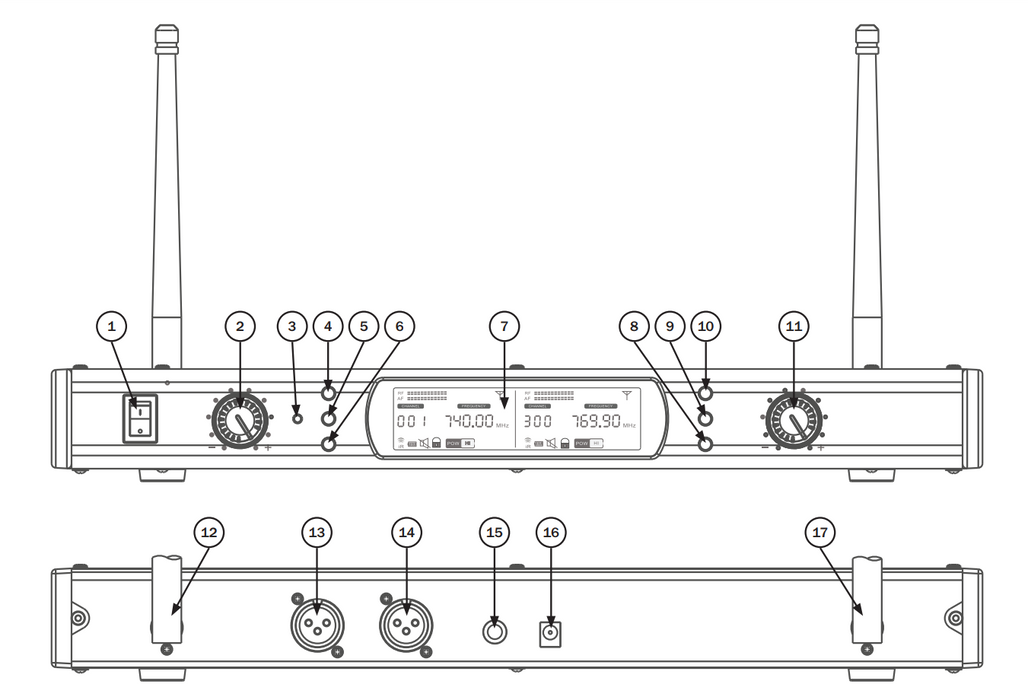 W-Audio DTM 800 UHF Wireless Lavalier Lapel & Neckband Mic System (863.0mHz-865.0mHz)