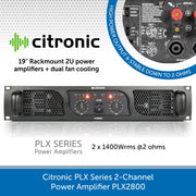 Citronic PLX Series 2-Channel Power Amplifiers - PLX2000, PLX2800 & PLX3600