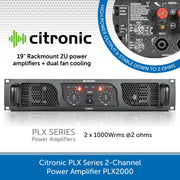 Citronic PLX Series 2-Channel Power Amplifiers - PLX2000, PLX2800 & PLX3600