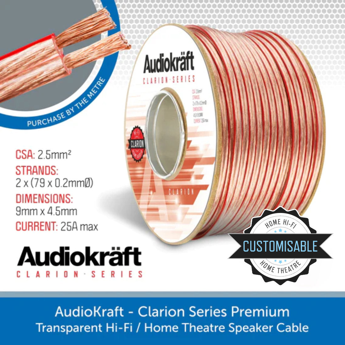 Lautsprecherkabel Rolle 20m – 0,75mm² (19 AWG), CCA, Für Auto-HiFi & Surround-Anlagen