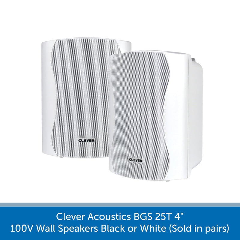 Clever Acoustics BGS 25T 4" 100V Wall Speakers (Pair)