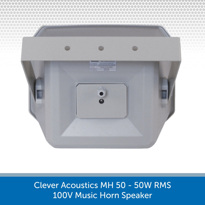 Back of a Clever Acoustics MH 50 50W 100V Music Horn Speaker