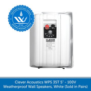 Clever Acoustics WPS 35T 5" 100V Weatherproof Wall Speakers, White (Pair)