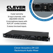 Clever Acoustics ZM 122 Rackmount Audio Mixer