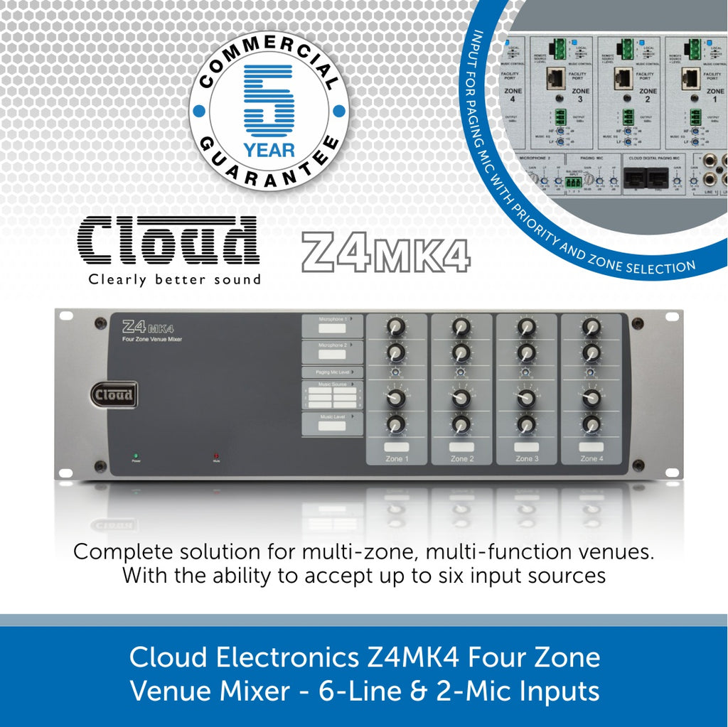 Cloud Electronics Z4MK4 Four Zone Mono Venue Mixer | Audio Volt