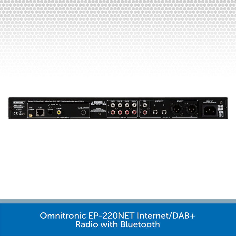 Omnitronic EP-220NET Internet/DAB+ Radio with Bluetooth