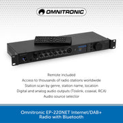 Omnitronic EP-220NET Internet/DAB+ Radio with Bluetooth