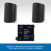 Adastra In-Wall Bluetooth Stereo Amplifier + 2x Polk Audio Atrium 4 Outdoor Speakers