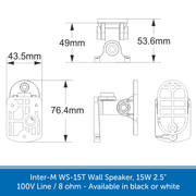 Mounting bracket for a Inter-M WS Speaker