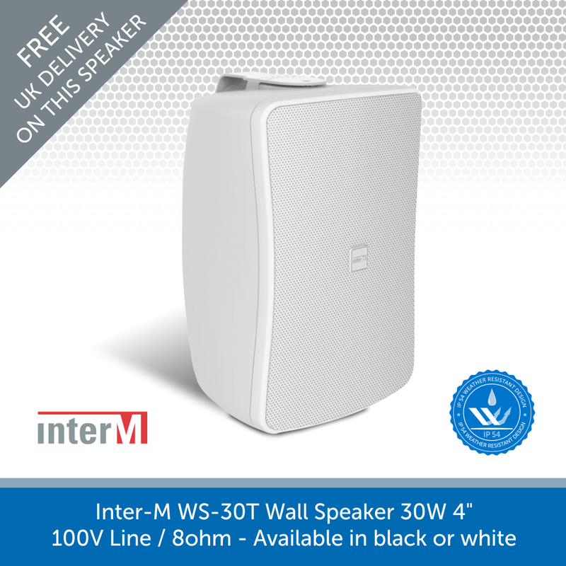 Inter-M WS Series Compact Wall Mount Speakers for Background & Foreground Music, IP54 Rated