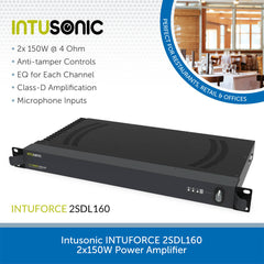 Intusonic INTUFORCE 2SDL160 2 x 150W Power Amplifier, 4-8 Ohms