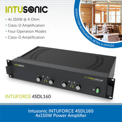 Intusonic INTUFORCE 4SDL160 4 x 150W Power Amplifier, 4-8 Ohms