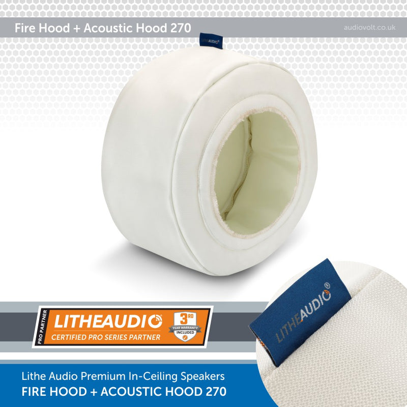 Lithe Audio Ceiling Speaker, Fire Hood + Acoustic Hood 270