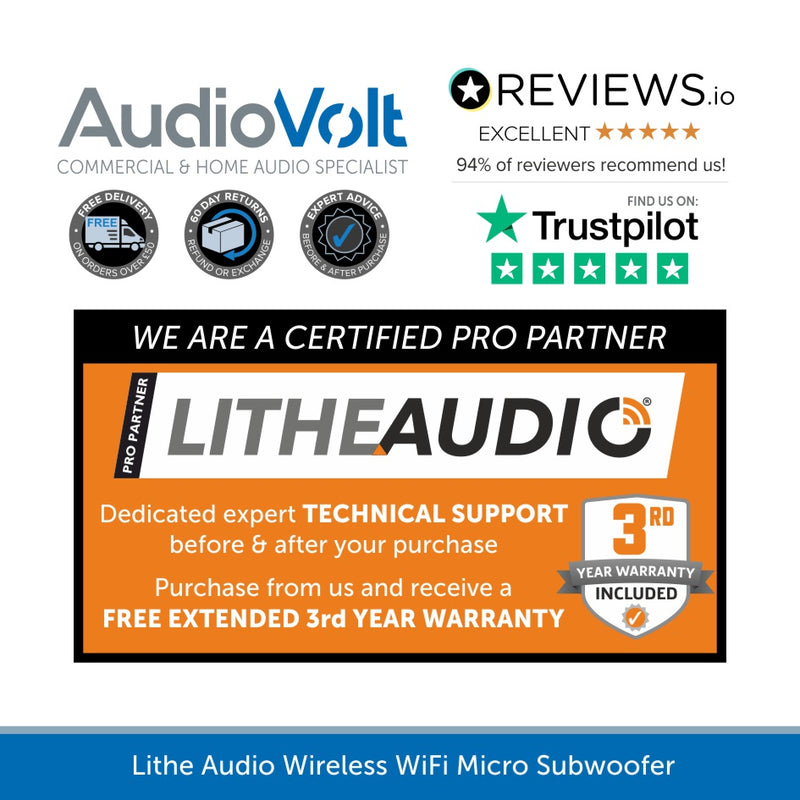 Lithe Audio Micro Subwoofer - Wireless WiFi Sub with a plug & play easy setup