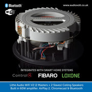 Lithe Audio WiFi V2 Multi Room Ceiling Speakers 2 Masters and 2 Slaves