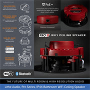 Lithe Audio, PRO Series, IP44 Bathroom - WiFi & Bluetooth Ceiling Speaker
