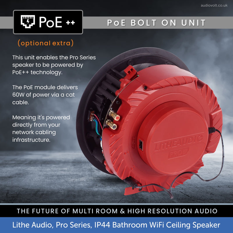 Lithe Audio, PRO Series, IP44 Bathroom - WiFi & Bluetooth Ceiling Speaker