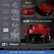 Lithe Audio 2.1 Wireless Ceiling Speaker & Subwoofer with WiFi & Bluetooth