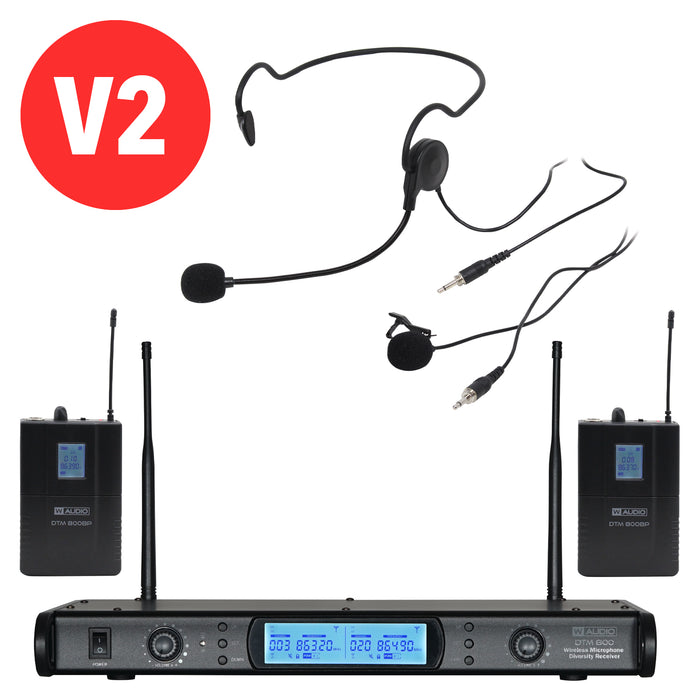 W-Audio DTM 800 UHF Wireless Lavalier Lapel & Neckband Mic System (863.0mHz-865.0mHz)