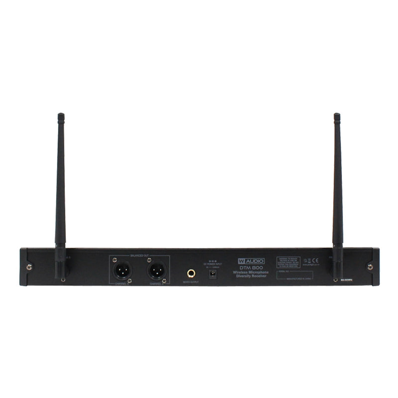 W-Audio DTM 800H Twin Handheld UHF Wireless Mic System + V2 Software (863.0mHz-865.0mHz)