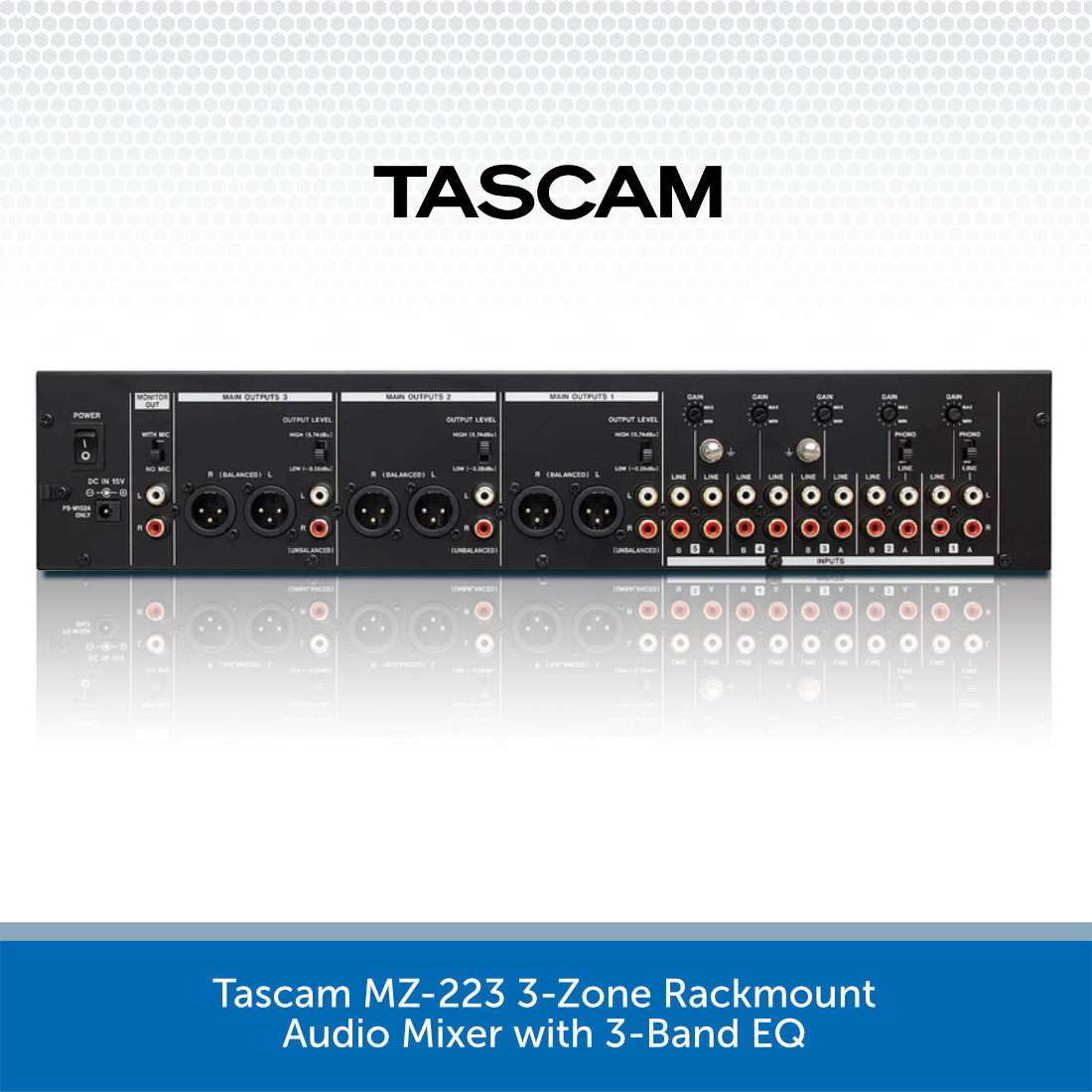 Tascam MZ-223 | 3-Zone Installation Rack Mixer | Audio Volt