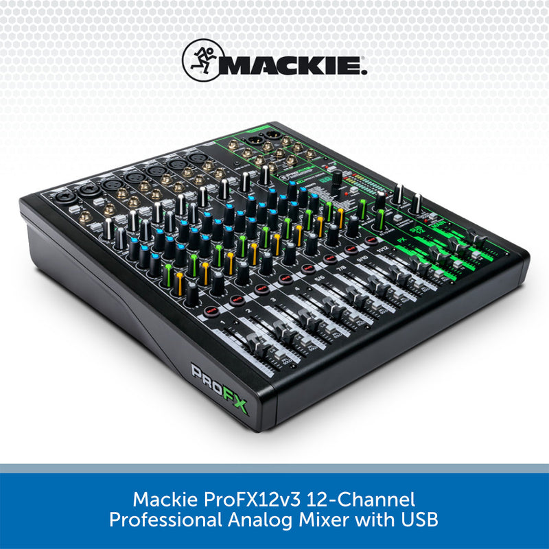 Mackie ProFX12v3 12-Channel Professional Analog Mixer with USB