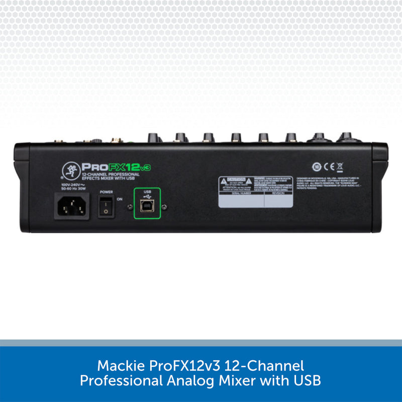 Mackie ProFX12v3 12-Channel Professional Analog Mixer with USB