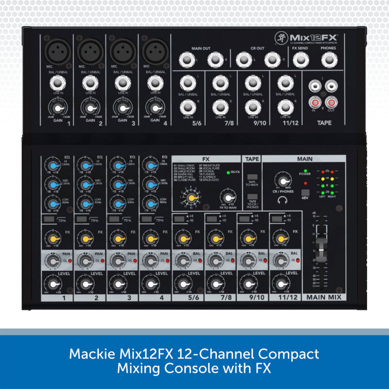 Mackie Mix12FX 12-Channel Compact Mixing Console with FX