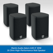 Martin Audio Adorn A40 4" 40W 16 Ohm High-Performance Wall Speaker 4 Pack