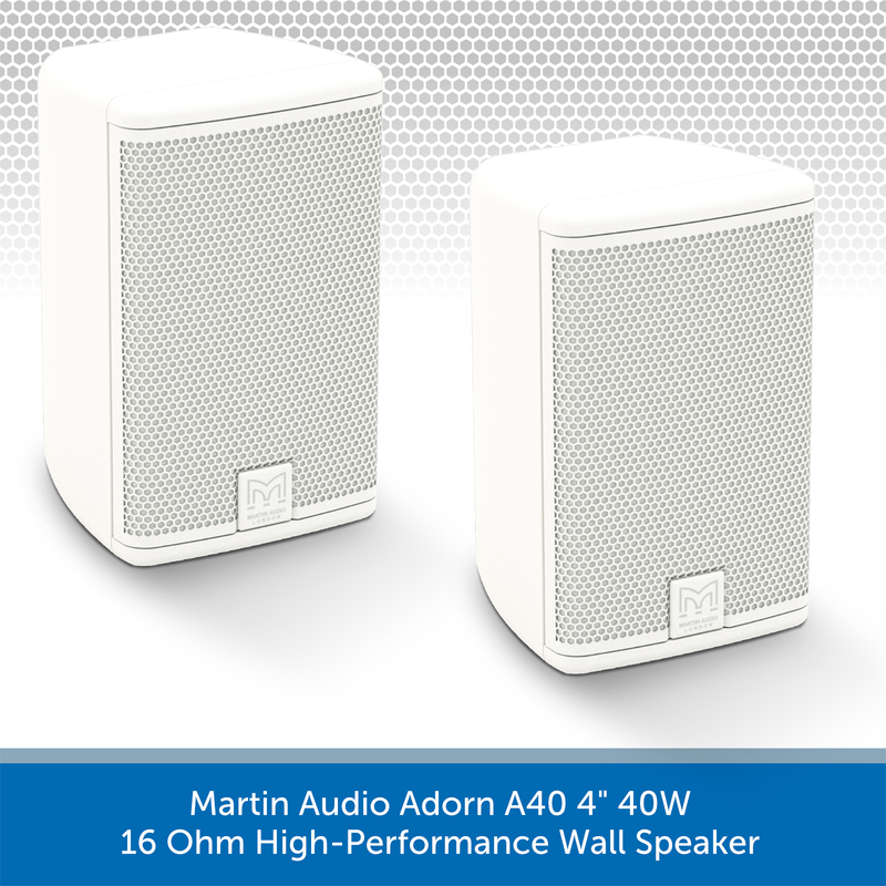 Martin Audio Adorn A40 4" 40W 16 Ohm High-Performance Wall Speaker Pair