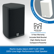 Martin Audio Adorn A55T 5.25" 50W 100V-Line High-Performance Wall Speaker