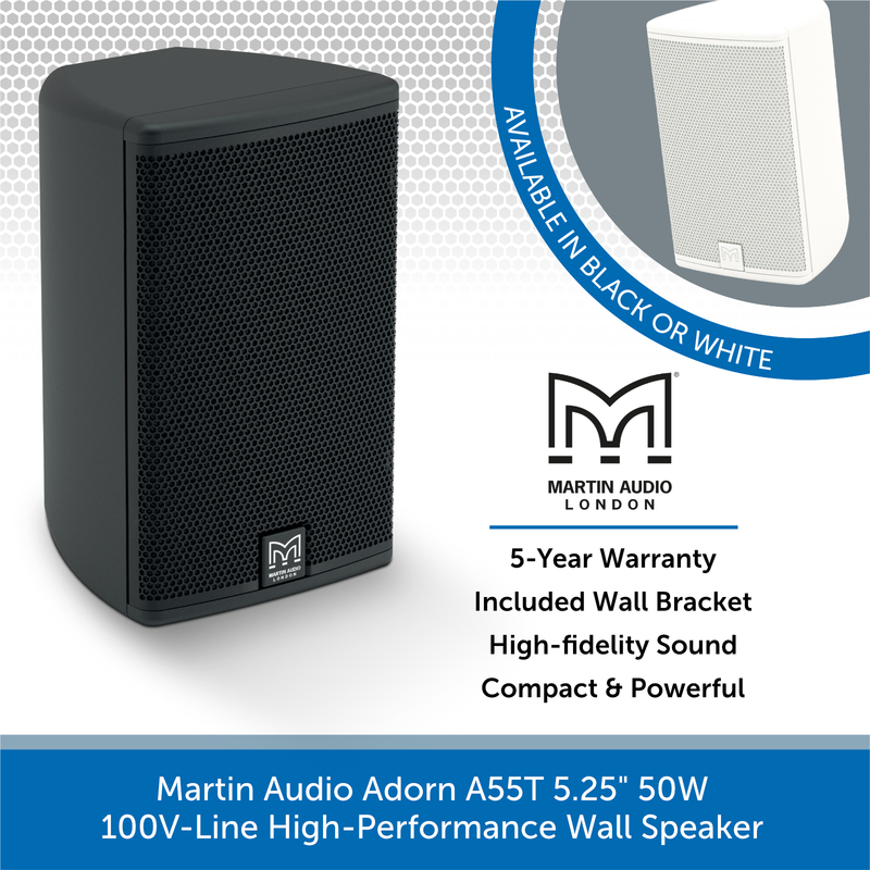 Martin Audio Adorn A55T 5.25" 50W 100V-Line High-Performance Wall Speaker