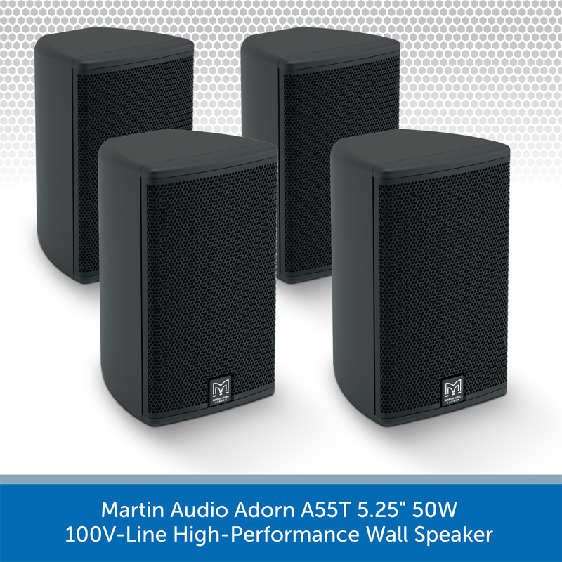 Martin Audio Adorn A55T 5.25" 50W 100V-Line High-Performance Wall Speaker 4 PACK