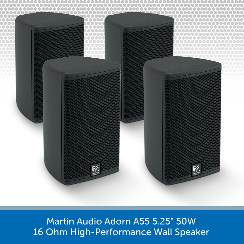 Martin Audio Adorn A55 5.25" 50W 16 Ohm High-Performance Wall Speaker 4 Pack