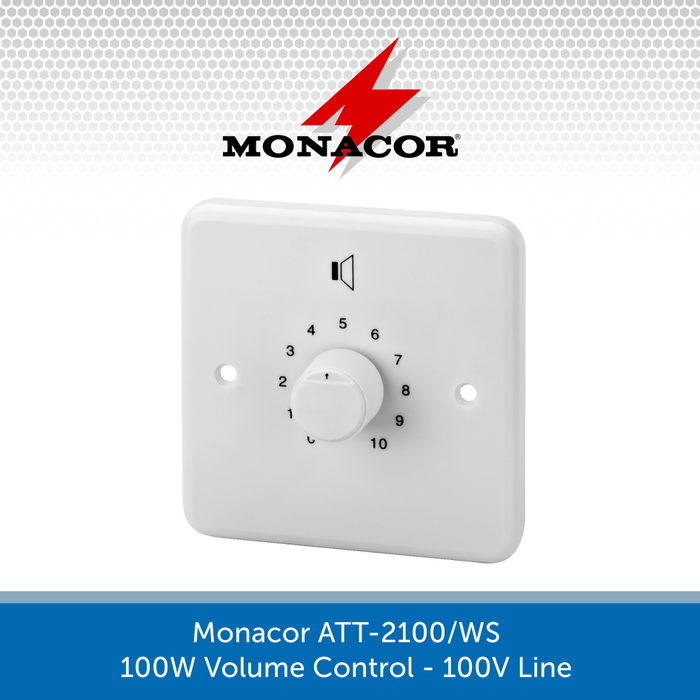 Monacor ATT-2100/WS 100W Volume Control - 100V Line