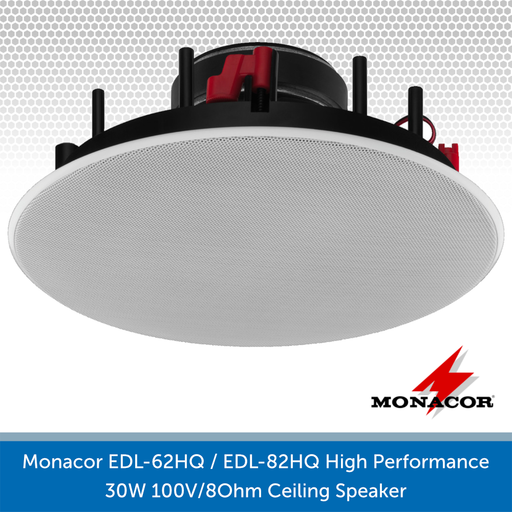 Monacor EDL-62HQ / EDL-82HQ High Performance 30W 100V/8Ohm Ceiling Speaker