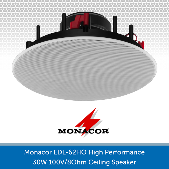 Monacor EDL-62HQ High Performance 30W 100V/8Ohm Ceiling Speaker