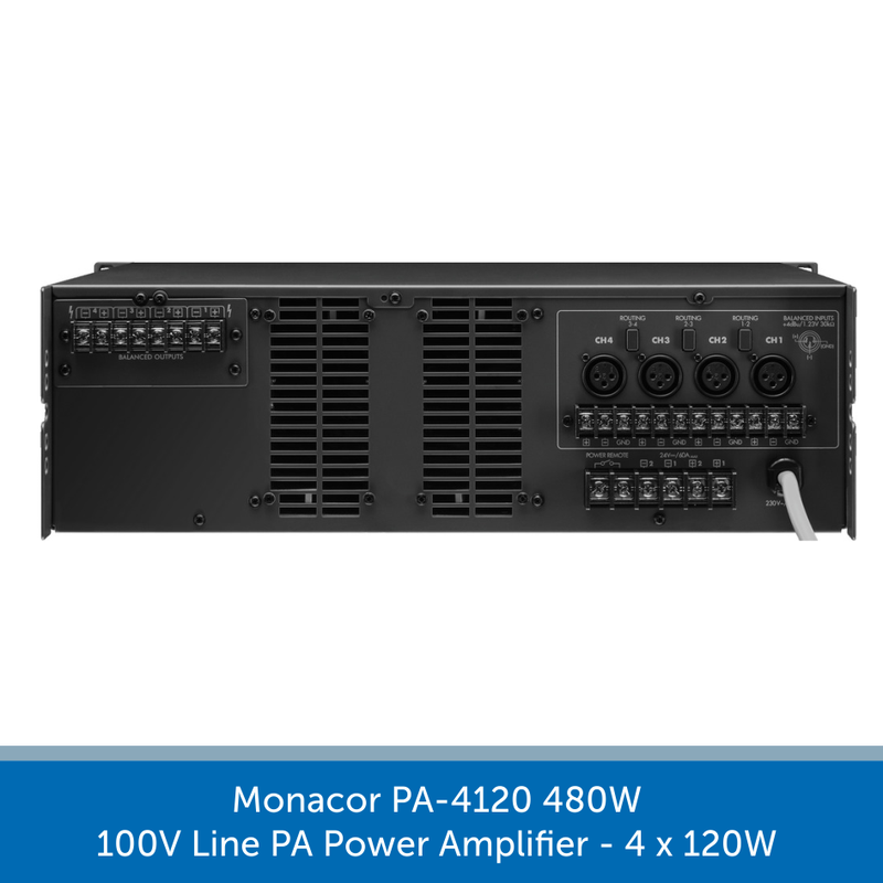 Showing the back of a Monacor PA-4120