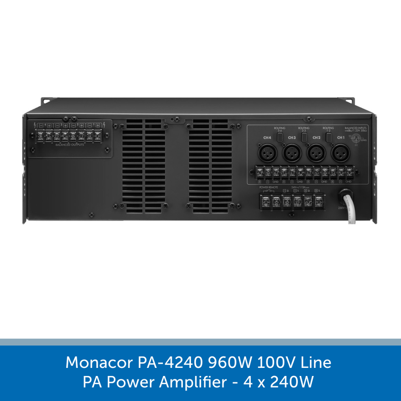 Showing the back of a Monacor PA-4240