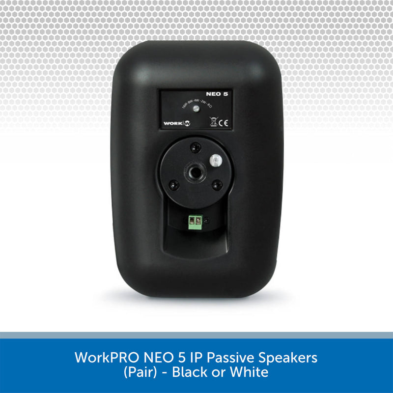 WorkPRO NEO 5 IP, Passive Wall Mount Speakers IP65 Rated (Pair) - Black or White