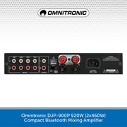 Omnitronic DJP-900P 920W (2x460W) Compact Bluetooth Mixing Amplifier