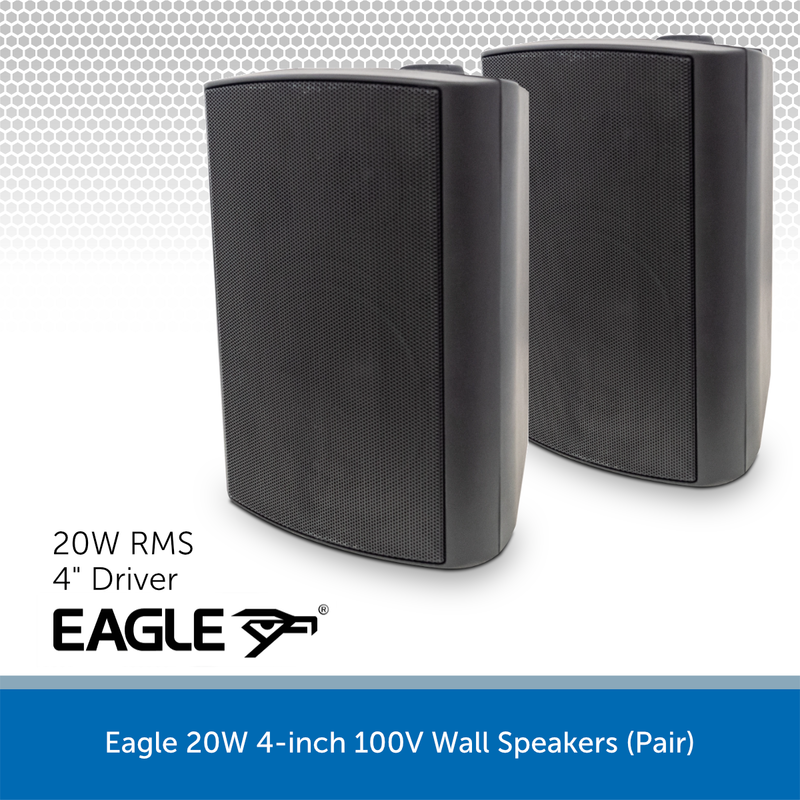 Eagle 20W 4-inch 100V Wall Speakers (Pair)