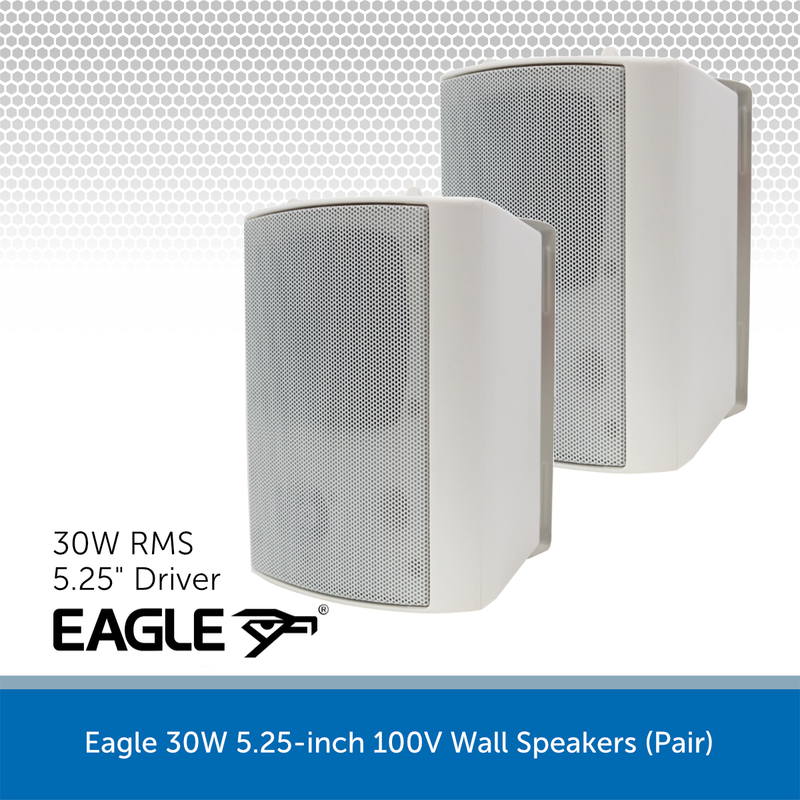 Eagle 30W 5.25-inch 100V Wall Speakers (Pair)
