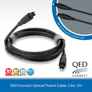 QED Connect Optical/Toslink Cable, 1.5m, 3m